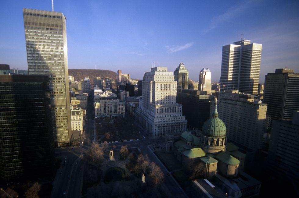 Mount Royal, and the Cathedral Basilica of Mary, Montreal, Canada