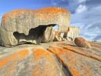 Early morning light on the Remarkable Rocks, Kangaroo Island, Australia. The rocks are remains of an ancient lava dome that pushed through the surface. Erosion leaves strangely formed rocks behind.