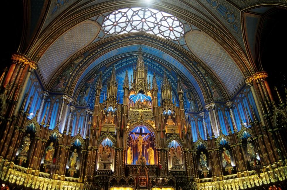 Montreal Notre-Dame Basilica Sunshine on the altar of Montreal