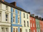 Row of colorful Irish houses in Cork city, Ireland 