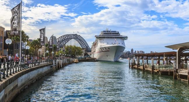 SYDNEY - MAY 10: Cruise ship at Sydney harbour on May 10, 14 in Sydney. Sydney harbour is the maritime hub for the city of Sydney, Nova Scotia. Located on the South Arm.; 