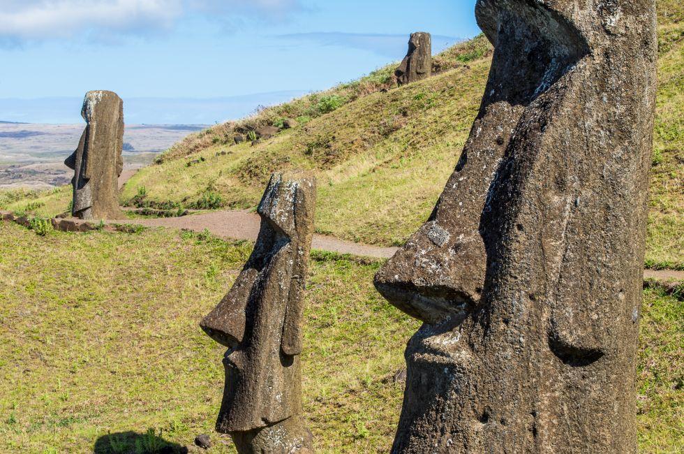 Moaia at Rapa Nui, Easter Island, Easter Island (Isla de Pascua), Chile. Unesco World Heritage