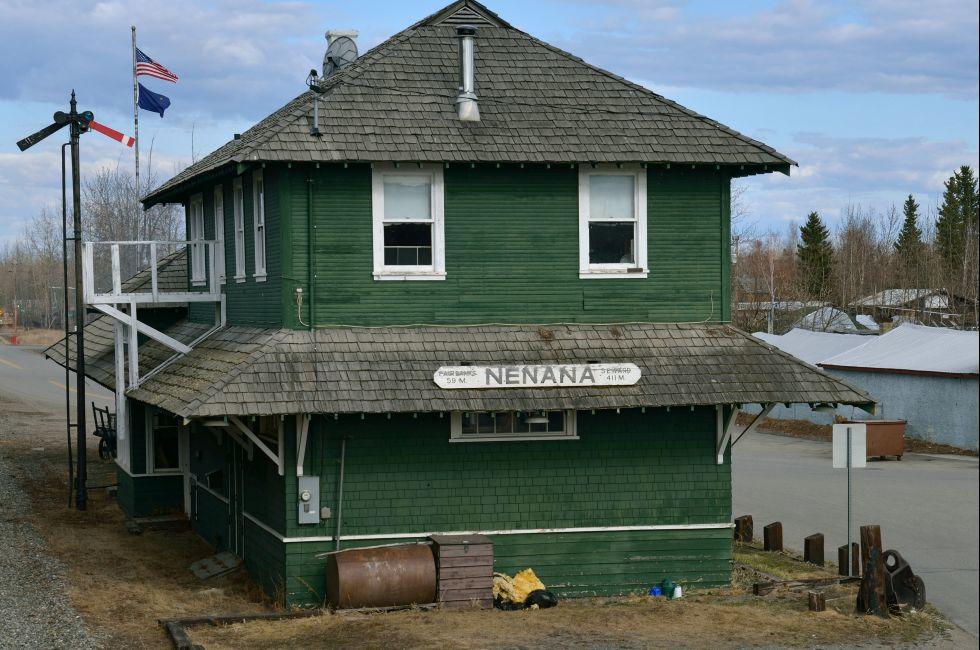 Railroad station in Nenana Alaska. Photo taken on: May 24th, 2013