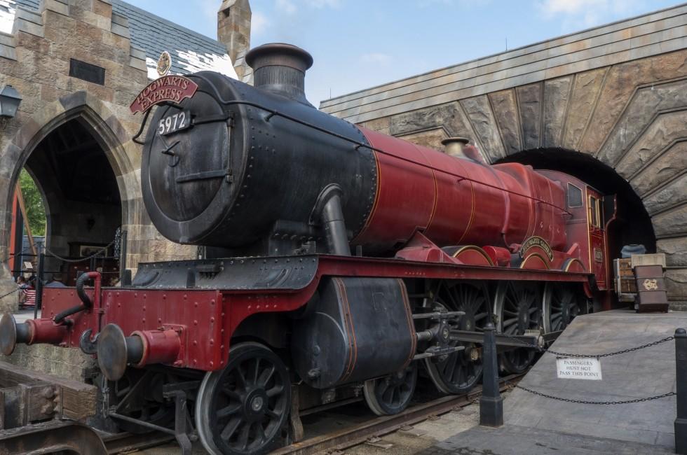 ORLANDO, FLORIDA APRIL 19th:  Hogwarts Express Train at Wizardly World of Harry Potter at Islands of Adventure, Universal Studios, Orlando Florida. on April 19th, 2014.;