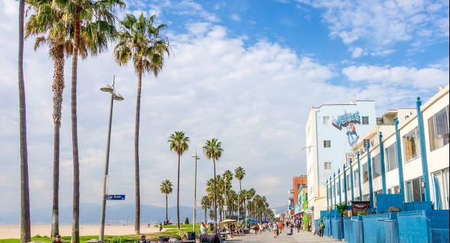 Boardwalk, Venice Beach, Venice, Santa Monica, Venice, and Malibu, Los Angeles, California, USA.