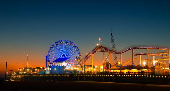 Ferris Wheel, Santa Monica Pier, Santa Monica, Venice, Santa Monica, Venice, and Malibu, Los Angeles, California, USA.