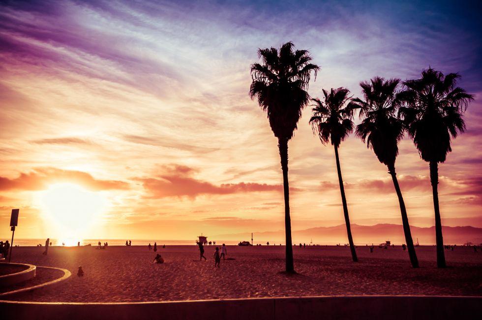 Venice Beach. Sunset. Summer concept.