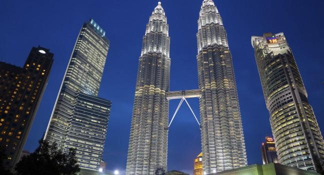 Skyscraper, Skyline, Night, Petronas Towers, Kuala Lumpur, Malaysia