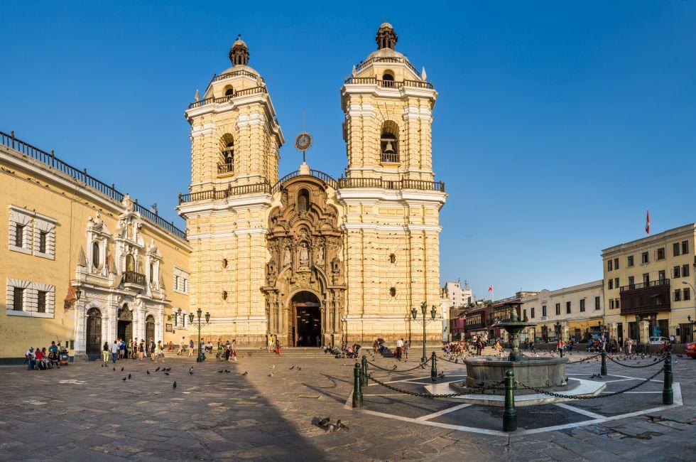 Panoramic view of San San francisco church, in Lima, Peru