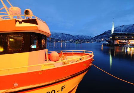 Tromso anchored ship